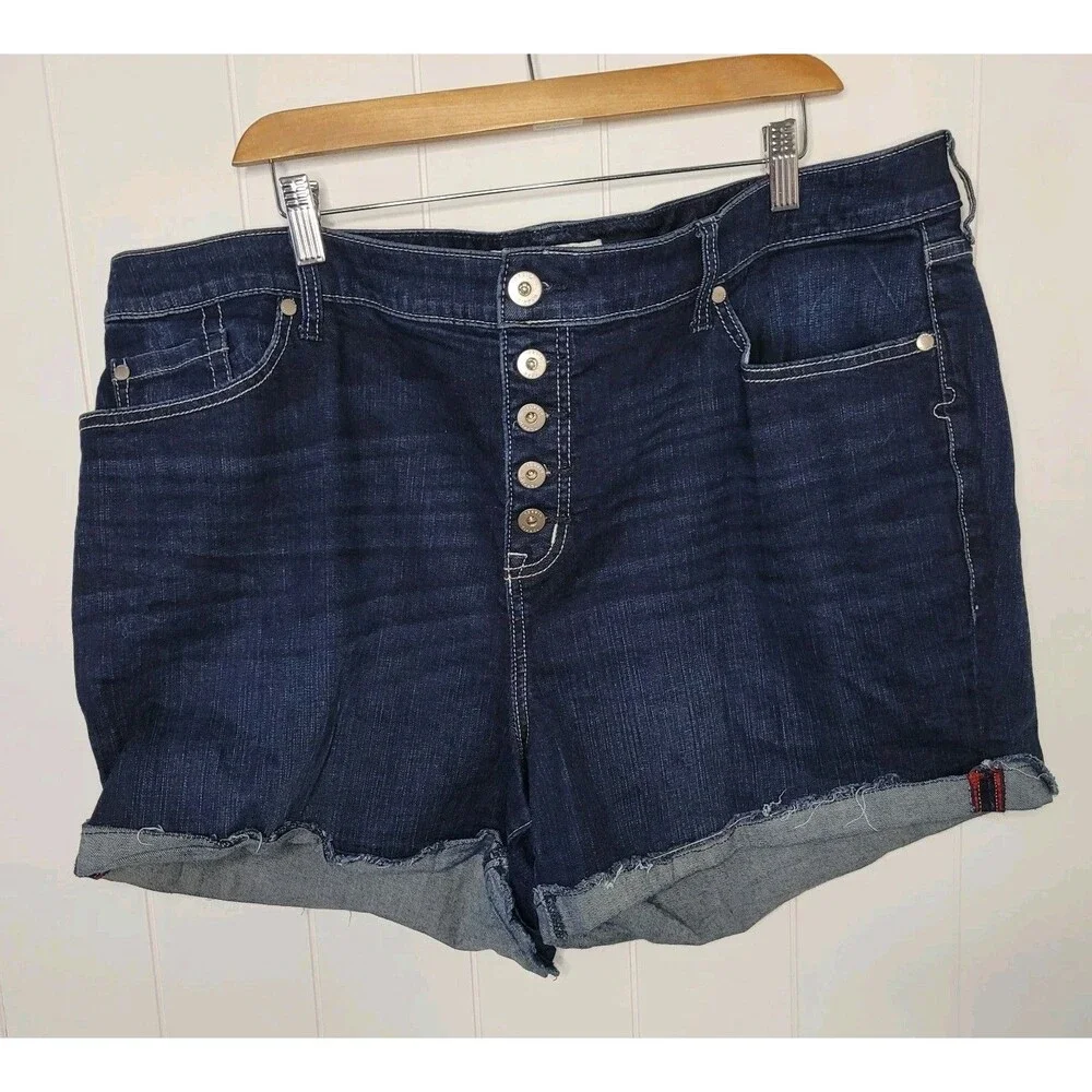 Torrid Denim Women's First At Fit Stretchy Comfy Blue Jean Shorts Size 22